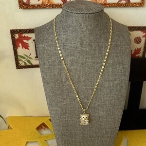 Cadena 14 k gold plated de oso